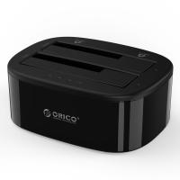 Orico 2.5in or 3.5in Dual Bay Hard Drive Clone and Dock - Black