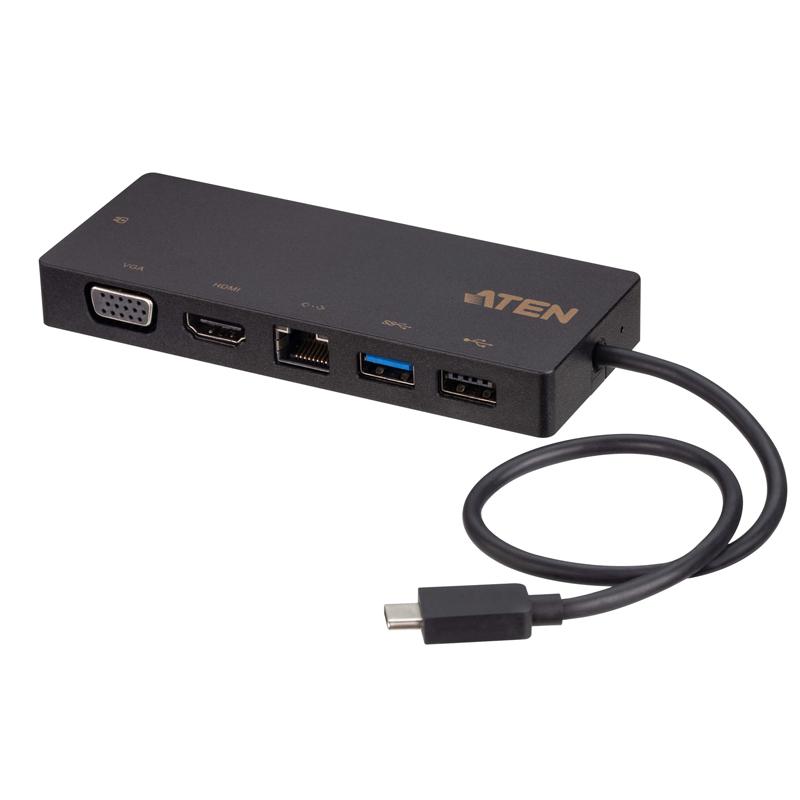 Aten USB-C Single-View Multiport Mini Dock with Power Passthrough (UH3236)