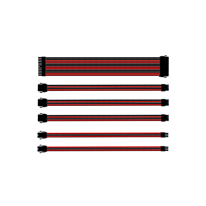 CoolerMaster Sleeved Extension Cable Kit - Red and Black (CMA-SEST16RDBK1-GL)