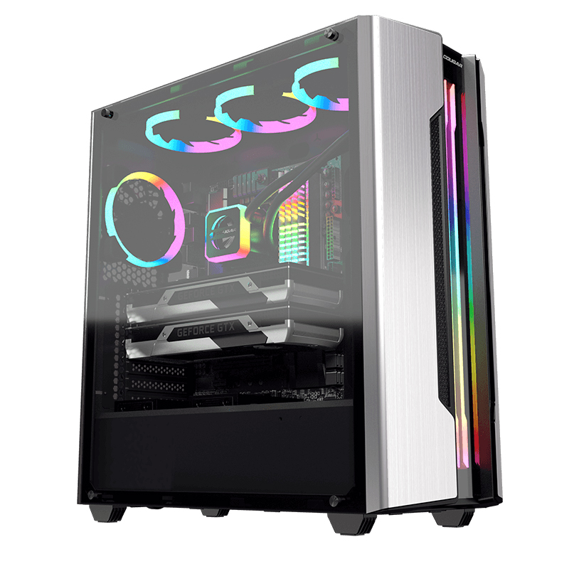 Cougar Gemini-S RGB Tempered Glass Mid Tower ATX Case - Silver