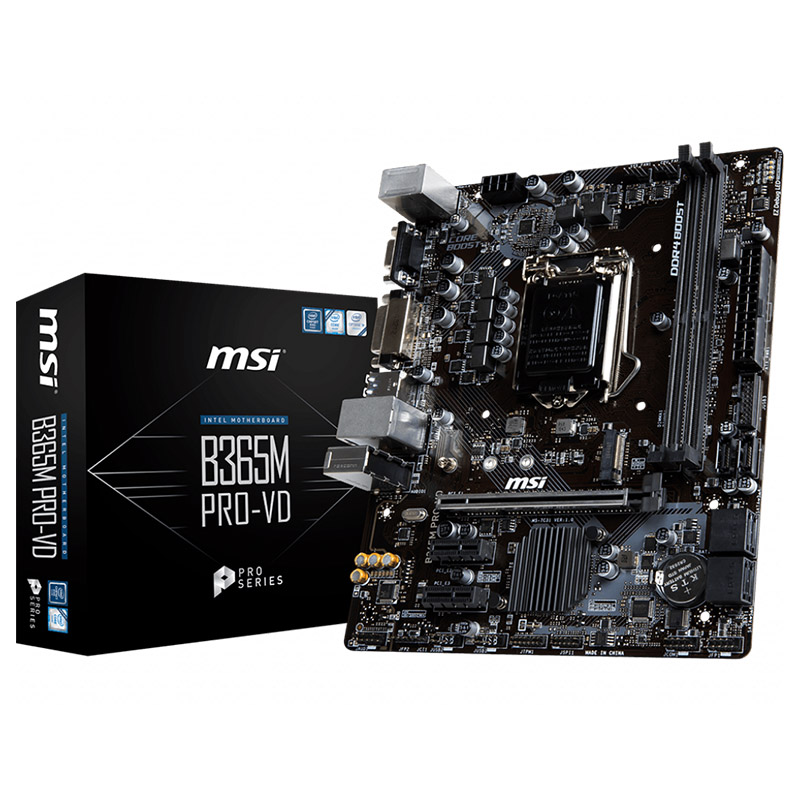 MSI B365M Pro-VD LGA 1151 mATX Motherboard (MSI B365M PRO-VD)