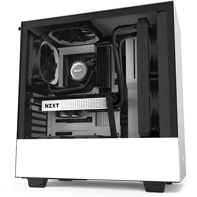NZXT H510 Tempered Glass Mid Tower ATX Case - Matte White