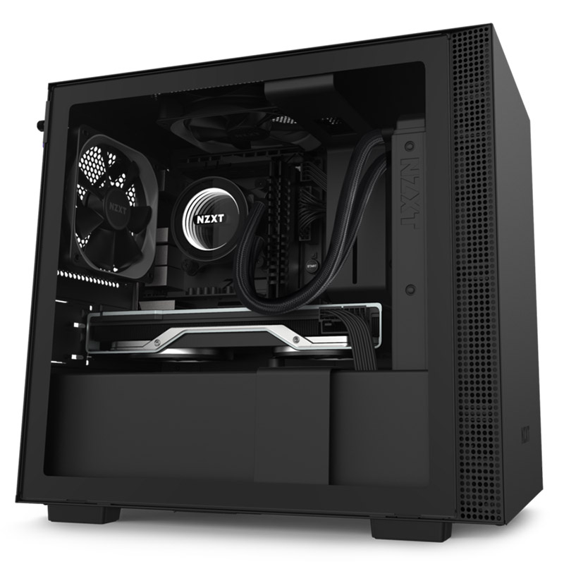 NZXT H210 Tempered Glass Mini Tower ITX Case - Matte Black