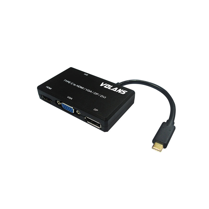 Volans USB-C to HDMI DVI VGA and DP Display Adapters (VL-UCHDVP)
