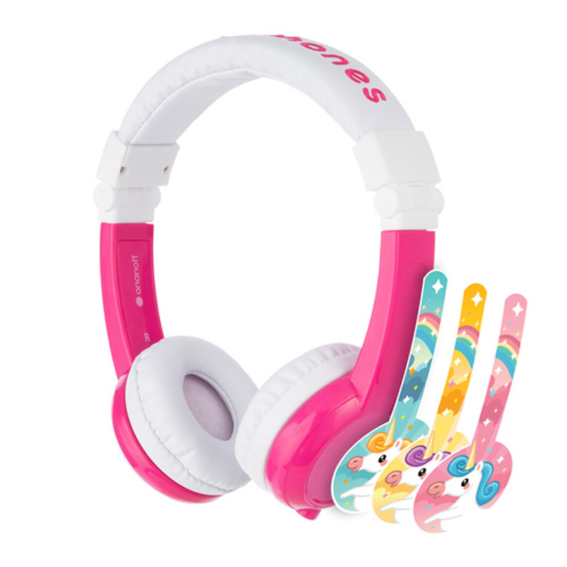 BuddyPhones Explore Kids Volume Limiting Foldable Headphones - Unicorn Pink