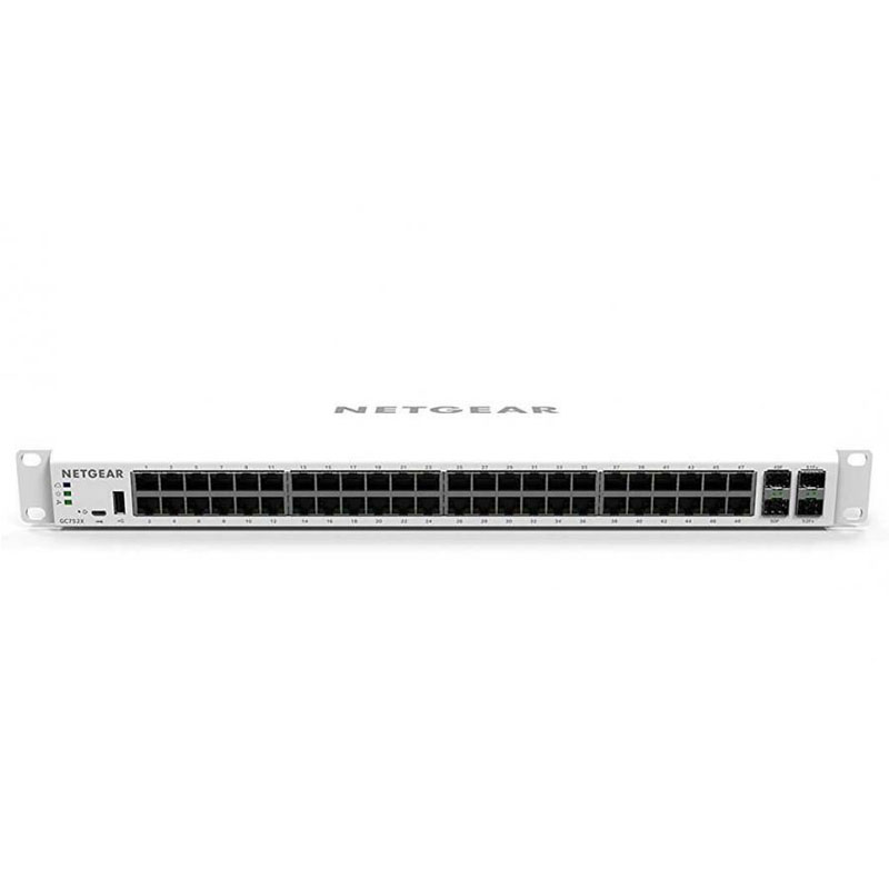 Netgear 48 Port Gigabit Ethernet Smart Cloud Switch with 2 SFP and 2 SFP+ (GC752X)