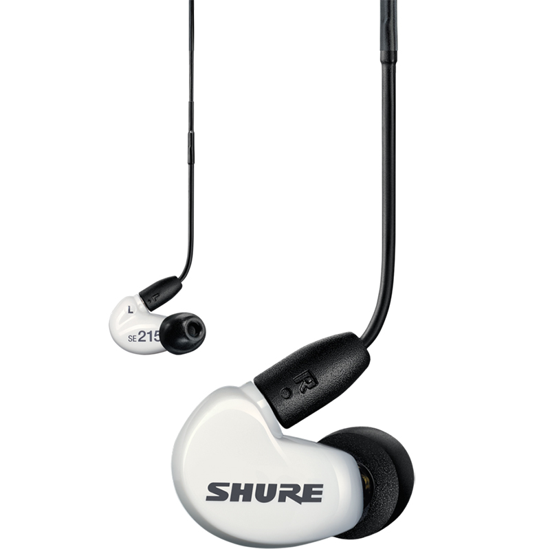 Shure SE215 Wired Earphones - White (UNI Cable)