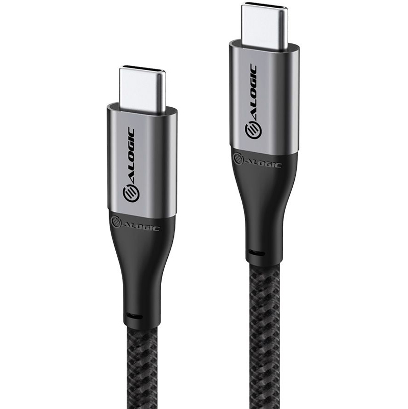 Alogic 1.5m USB C Male to USB C Male Braided Cable - Space Grey
