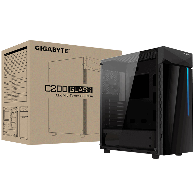 Gigabyte C200G Tempered Glass Mid Tower ATX Case