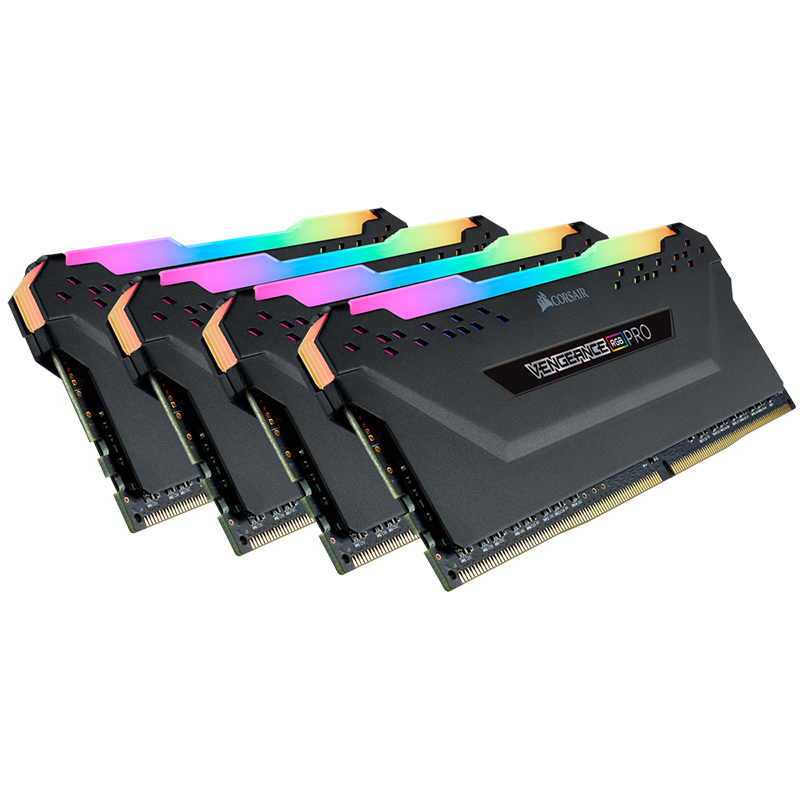 Corsair Vengeance RGB Pro 32GB (4x8GB) 3200MHz DDR4 RAM - Black (CMW32GX4M4Z3200C16)