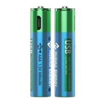 HUAHUI AAA USB Rechargeable 400mAh Lithium Battery - 2 Pack