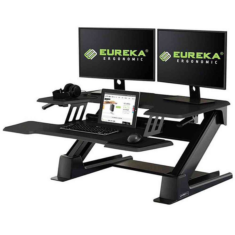 Eureka 36in Ergonomic Height Adjustable Stand Up Desk Converter - Black