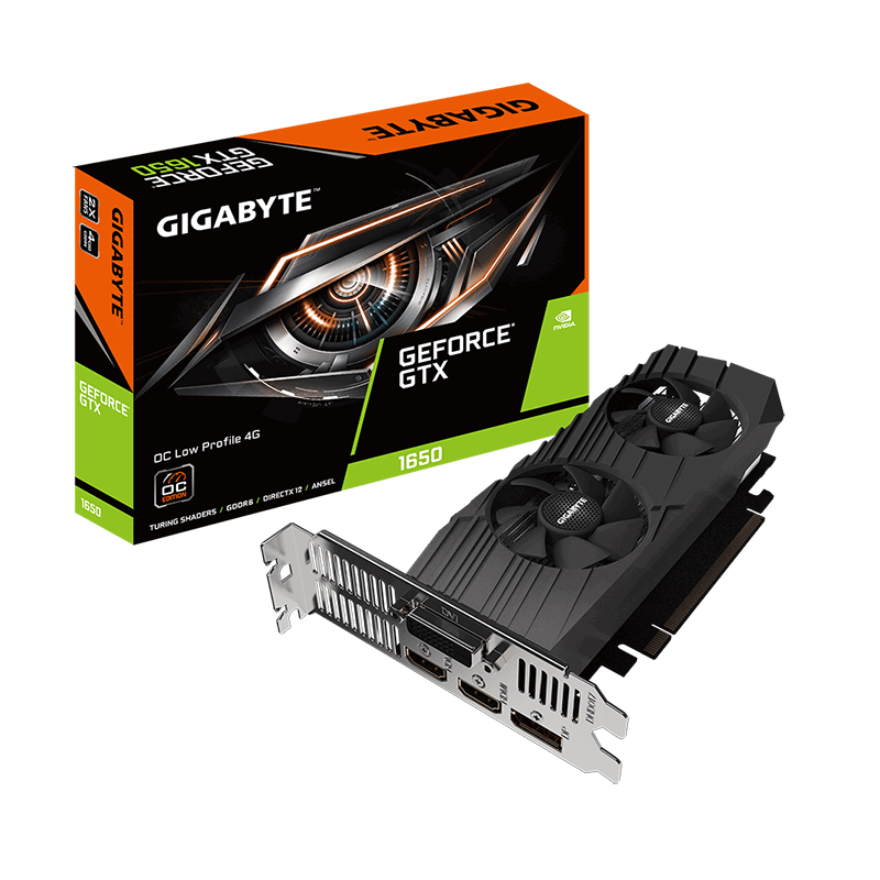 Gigabyte GeForce GTX 1650 D6 Low Profile 4G OC Graphics Card (N1656-OC-4GL)