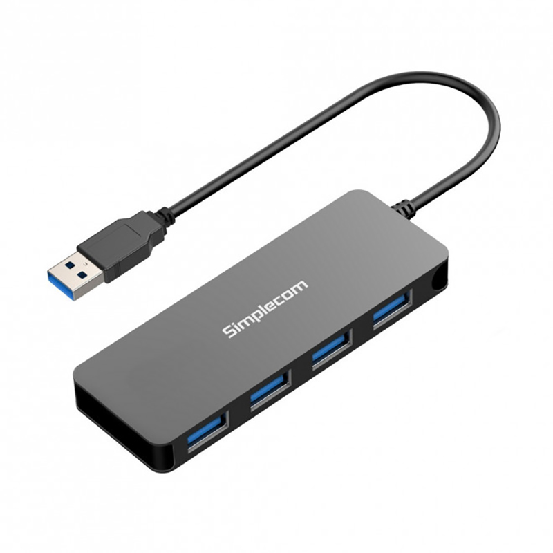 Simplecom 4 Port USB 3.0 Aluminium Hub - Black (CH319-BK)