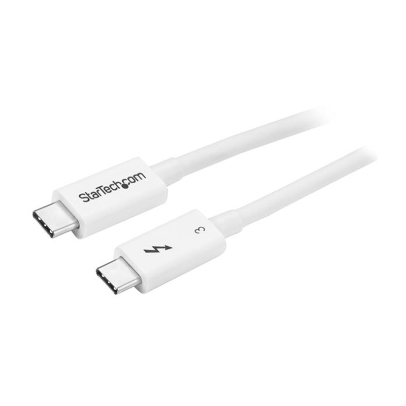 Startech 0.5m Thunderbolt 3 USB Type C Cable (40Gbps) - White