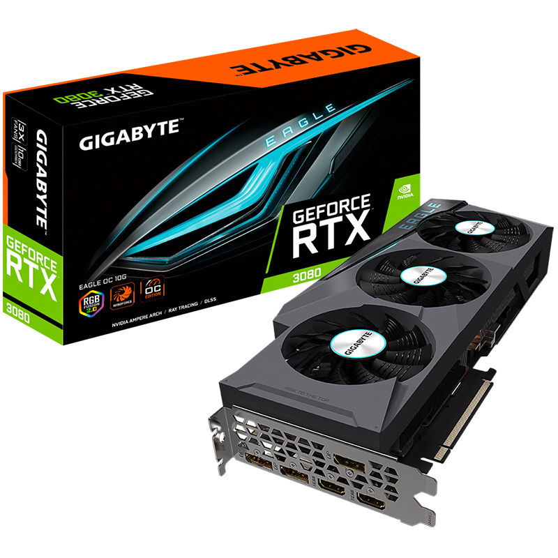 Gigabyte GeForce RTX 3080 Eagle OC 10G Graphics Card (N3080EAGLE OC-10GD)