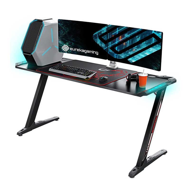 Eureka Ergonomic Z60 RGB Gaming Desk - Black