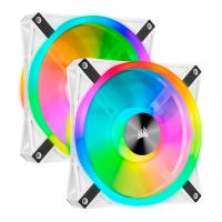 Corsair iCUE QL140 RGB 140mm Fan White - 2 Pack with Lighting Node Core