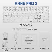 ANNE PRO 2 60% Bluetooth Mechanical Keyboard, Gateron Brown Switch, Black Case