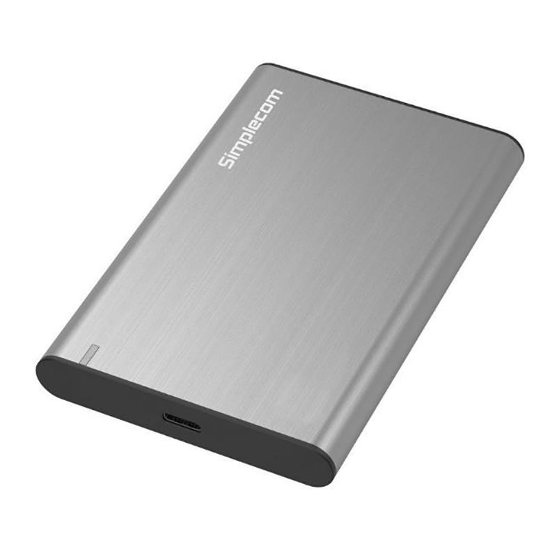 Simplecom SE221 Aluminium 2.5in USB 3.1 SATA HDD/SSD Enclosure - Silver