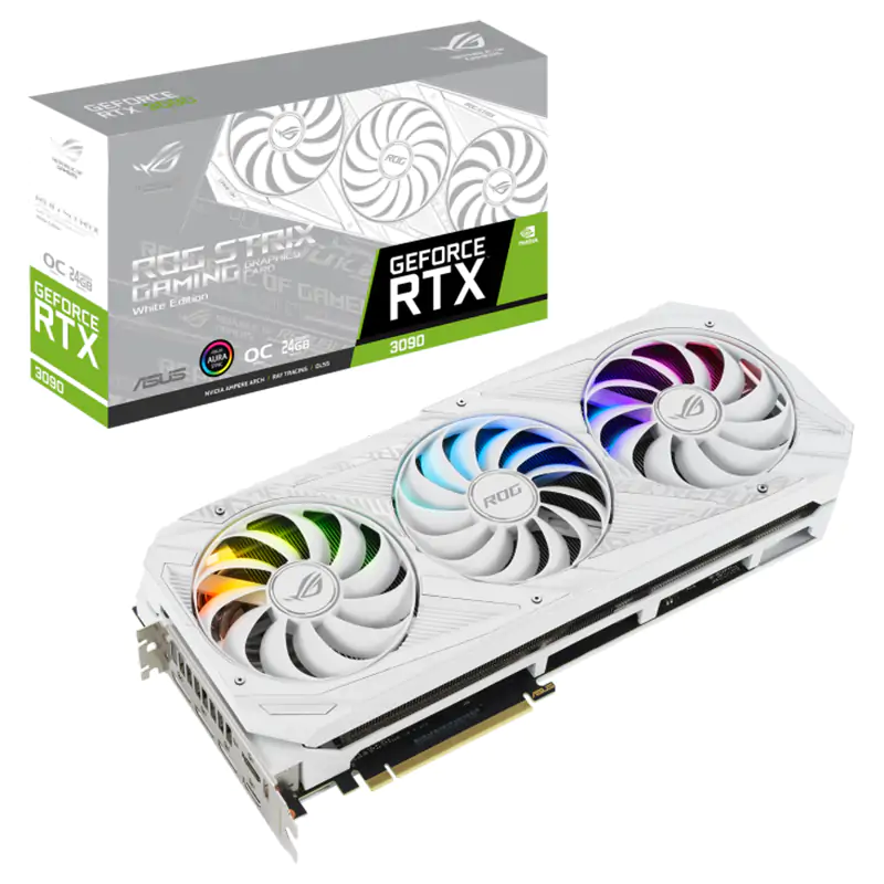 Asus ROG Strix GeForce RTX 3090 White 24G OC Graphics Card (ROG-STRIX-RTX3090-O24G-WHITE)