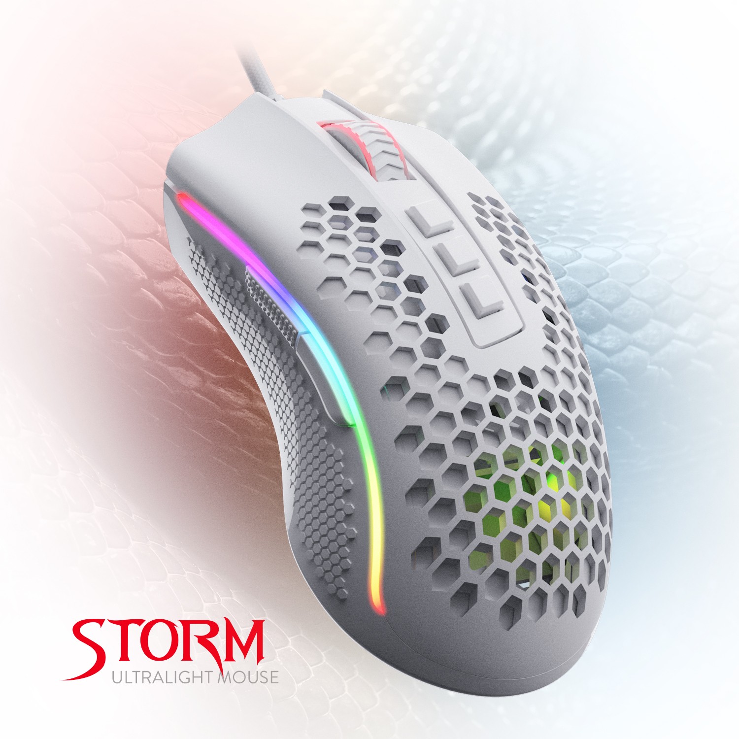 Redragon M808 Storm Lightweight RGB Gaming Mouse, 85g Ultralight Honeycomb Mouse