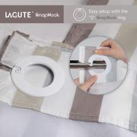 Lagute SnapHook Hook Free Shower Curtain with Snap-in Liner & See Through Top Window - Pattern