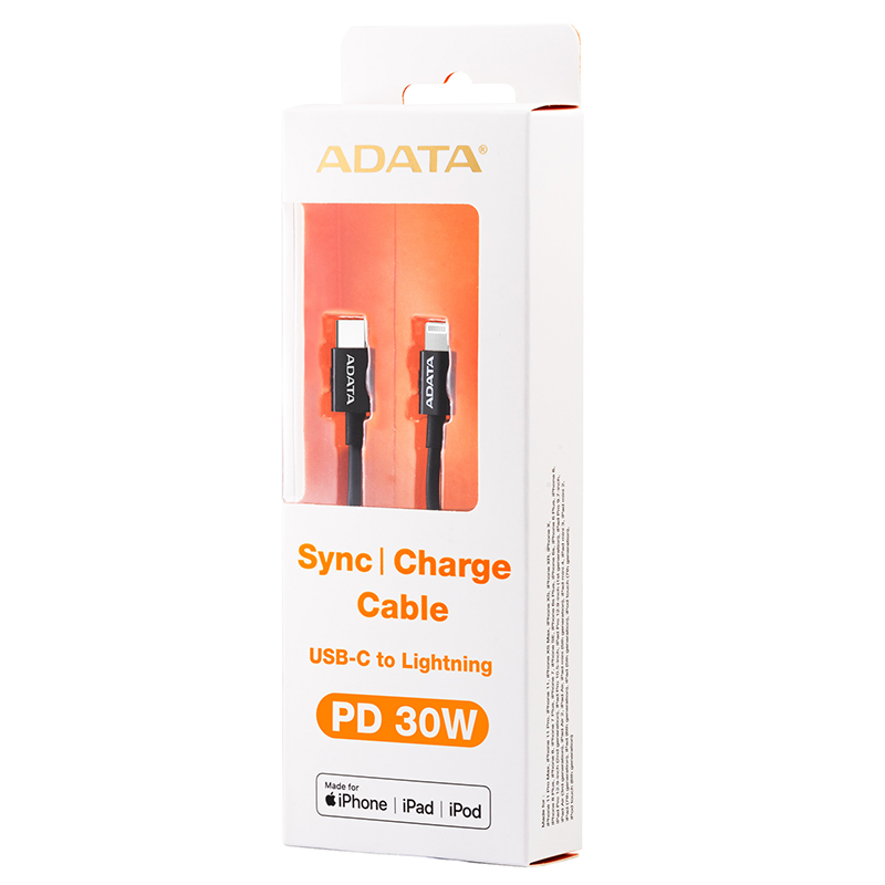ADATA USB Type C to Lightning Cable 1m - Black