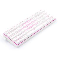 Redragon K630 60% Wired Mechanical Keyboard Pink LED Backlit, Brown Switch, White