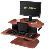 Eureka Ergonomic Height Adjustable Gaming Sit Stand Desk 28in - Cherry