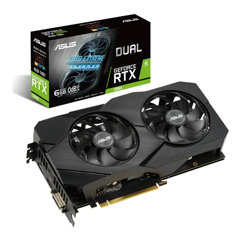 ASUS GeForce RTX 2060 Dual 6GB EVO Graphics Card (DUAL-RTX2060-6G-EVO)