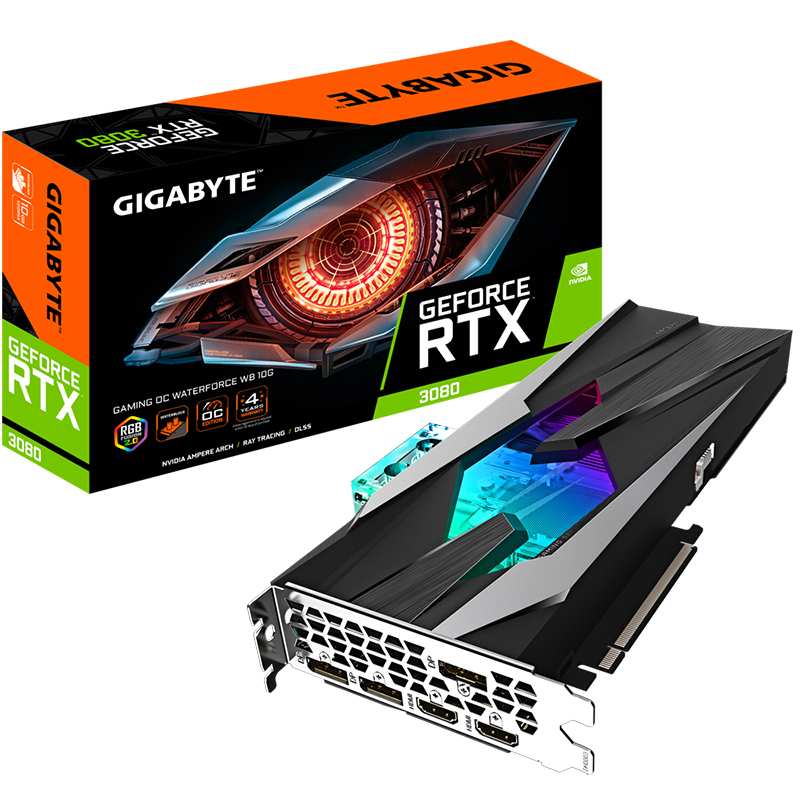 Gigabyte GeForce RTX 3080 Waterforce Gaming OC 10G Graphics Card (N3080GAMING-OC-WB-10GD)