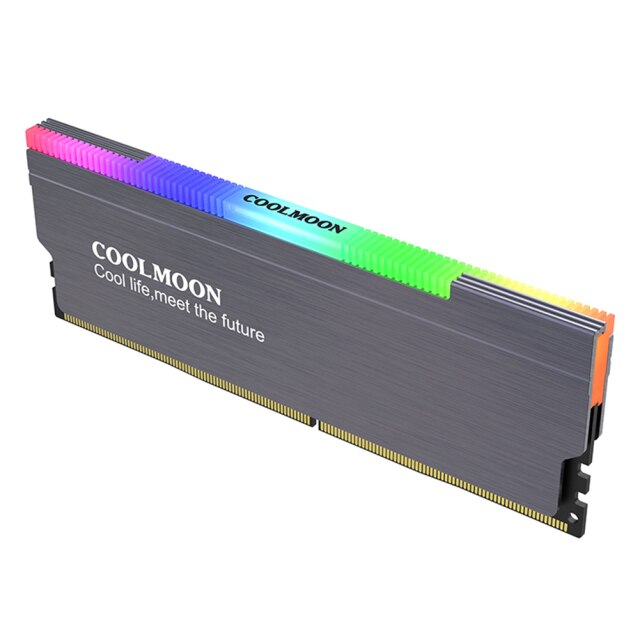 Coolmoon ARGB Heatsink Heat Spreader Cooler For DDR4 RAM - Gray