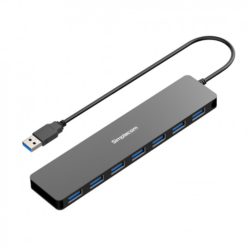Simplecom Ultra Slim Aluminium 7 Port USB 3.0 Hub - Black (CH372)