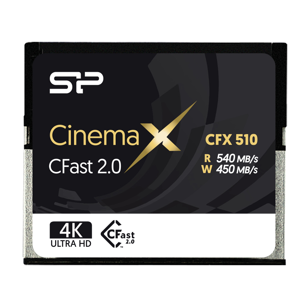 Silicon Power 128GB CFast 2.0 CinemaPro 540MB/s CFX510 pSLC Memory Card SP128GICFX511NV0BM