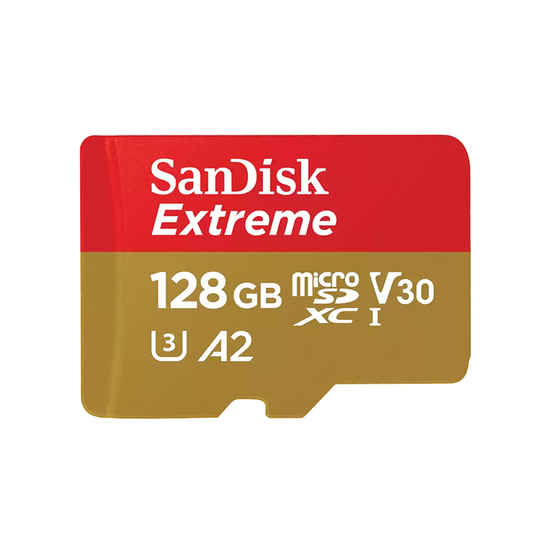 SanDisk Extreme MicroSD 128GB V30 U3 A2 UHS-I 160R 90W NO SD ADAPTER
