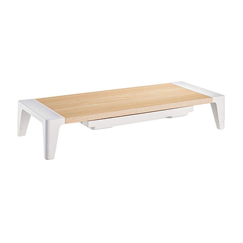 Brateck White Birch Monitor Riser with Increased Height and Drawer