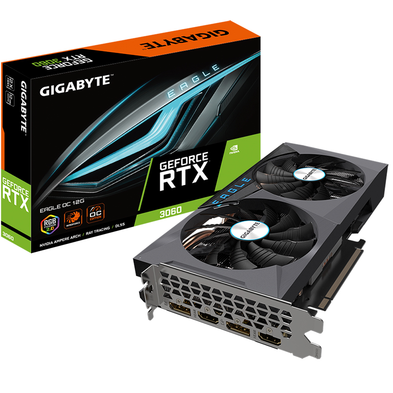 Gigabyte GeForce RTX 3060 Eagle OC 12G LHR Graphics Card Rev 2.0 (N3060EAGLE-OC-12GD-V2)