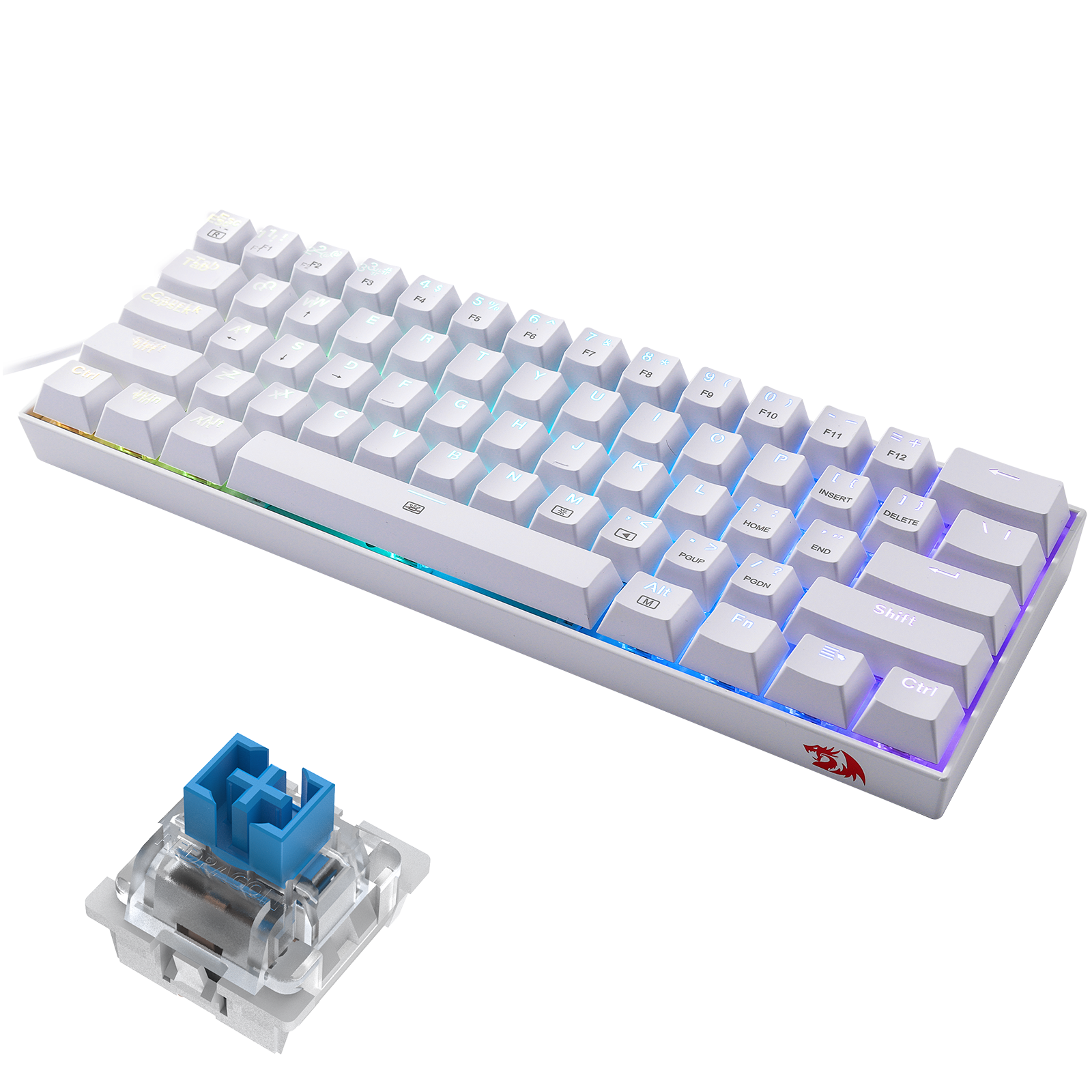 Redragon K630 60% RGB Wired Mechanical Keyboard, Blue Switch