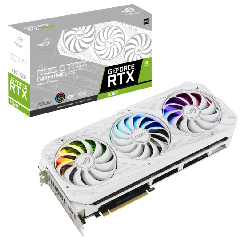 Asus ROG Strix GeForce RTX 3080 White V2 10G LHR Graphics Card