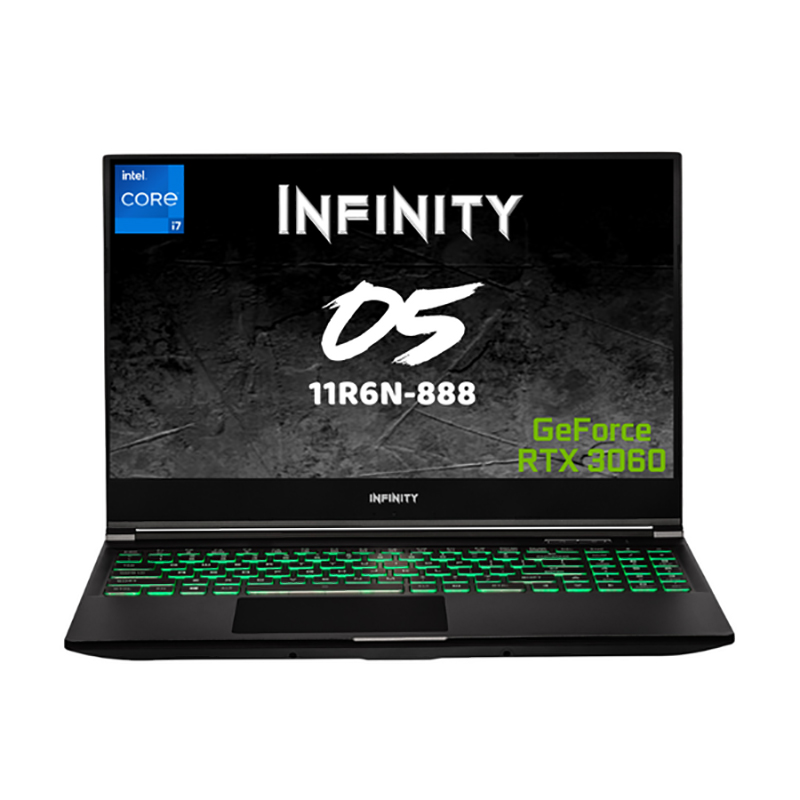 Infinity 15.6in QHD 165Hz i7-11800H RTX3060P 512GB SSD 16GB RAM W10H Gaming Laptop (O5-11R6N-888)