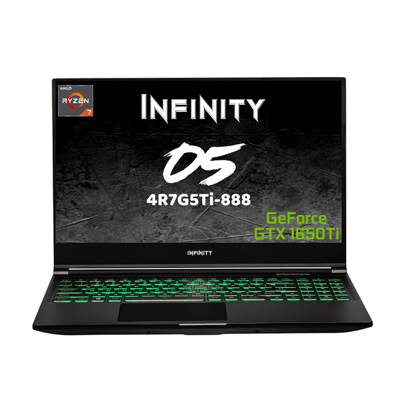 Infinity 15in FHD IPS R7-4800H GTX1650TI 512GB SSD 16GB RAM W10H Gaming Laptop (O5-4R7G5TI-888)