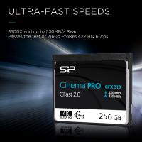 Silicon Power 256GB CFast 2.0 CinemaPro 530MB/s CFX310 MLC Memory Card SP256GICFX311NV0BM
