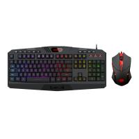 Redragon S101 Wired Gaming Keyboard and Mouse Combo RGB Backlit Gaming Keyboard with Multimedia Keys Wrist Rest and Red Backlit Gaming Mouse 3200 DPI 
