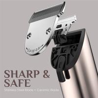 Memorism Blizz CS7 Men’s Cordless Hair Clipper for Home and Barbershop - with T-Blade clipper and Stainless Steel/Ceramic Blade (Light Brown)