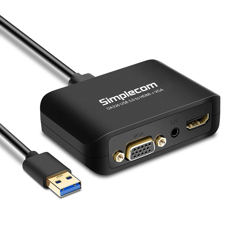 Simplecom DA326 USB 3.0 to HDMI VGA with 3.5mm Audio Video Adapter