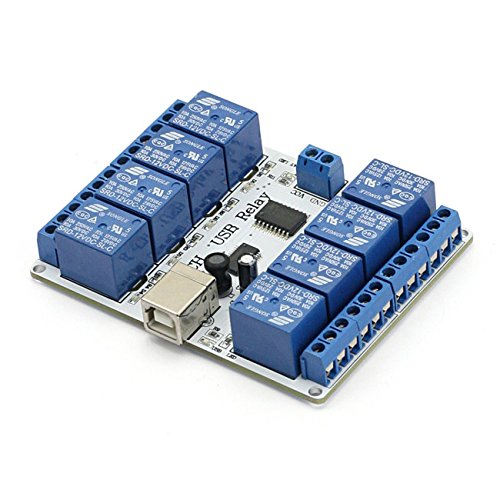 SainSmart USB Eight Channel Relay Board for Automation - 12 V