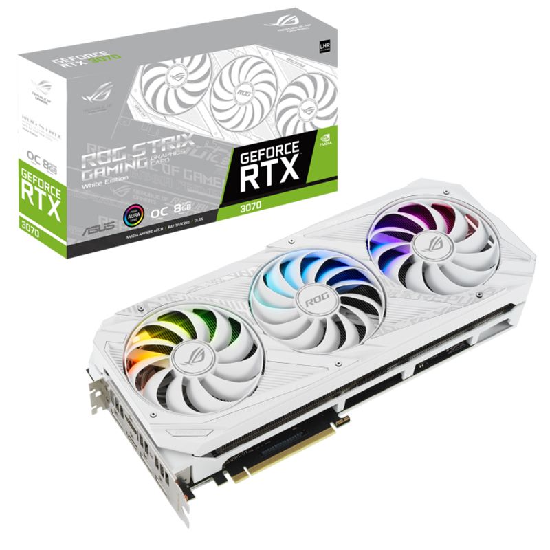 Asus ROG Strix GeForce RTX 3070 White V2 8G OC LHR Graphics Card