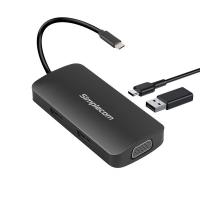 Simplecom DA450 USB Type C 5 in 1 MST Hub with VGA and Dual HDMI Multiport Adapter