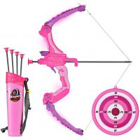SainSmart Jr. Kids Bow and Arrows, Light Up Archery Set for Kids Outdoor Hunting Game with 5 Durable Suction Cup Arrows, Pink